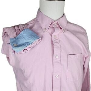 Charles Tyrwhitt Slim Fit Button Down Casual Dress Shirt Size L Light Pink